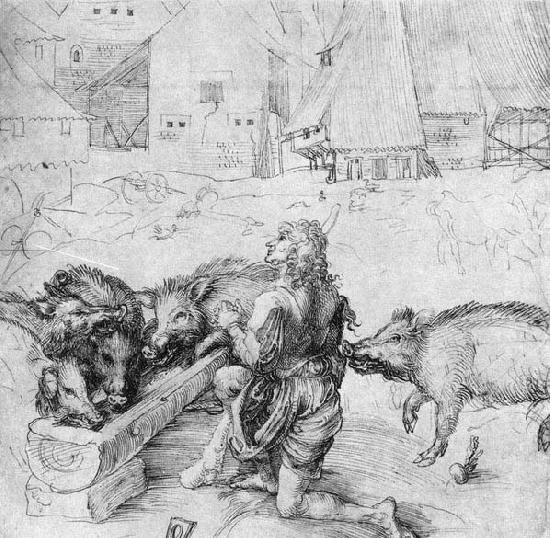 Albrecht Durer The Prodigal Son among the Swine oil painting image